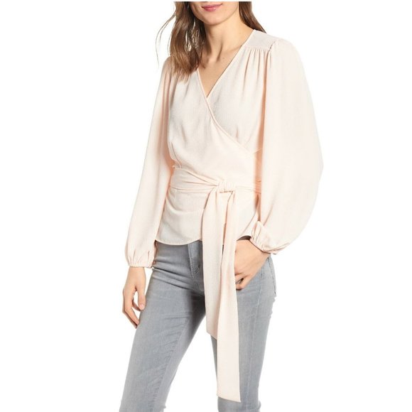 NEW Chealsea28 | Peachy pink wrap blouse Small - Picture 12 of 15